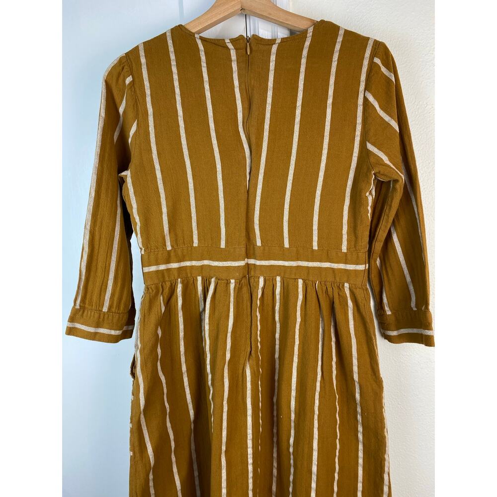 Roolee Mustard Yellow Striped Mini Dress - Picture 2 of 6